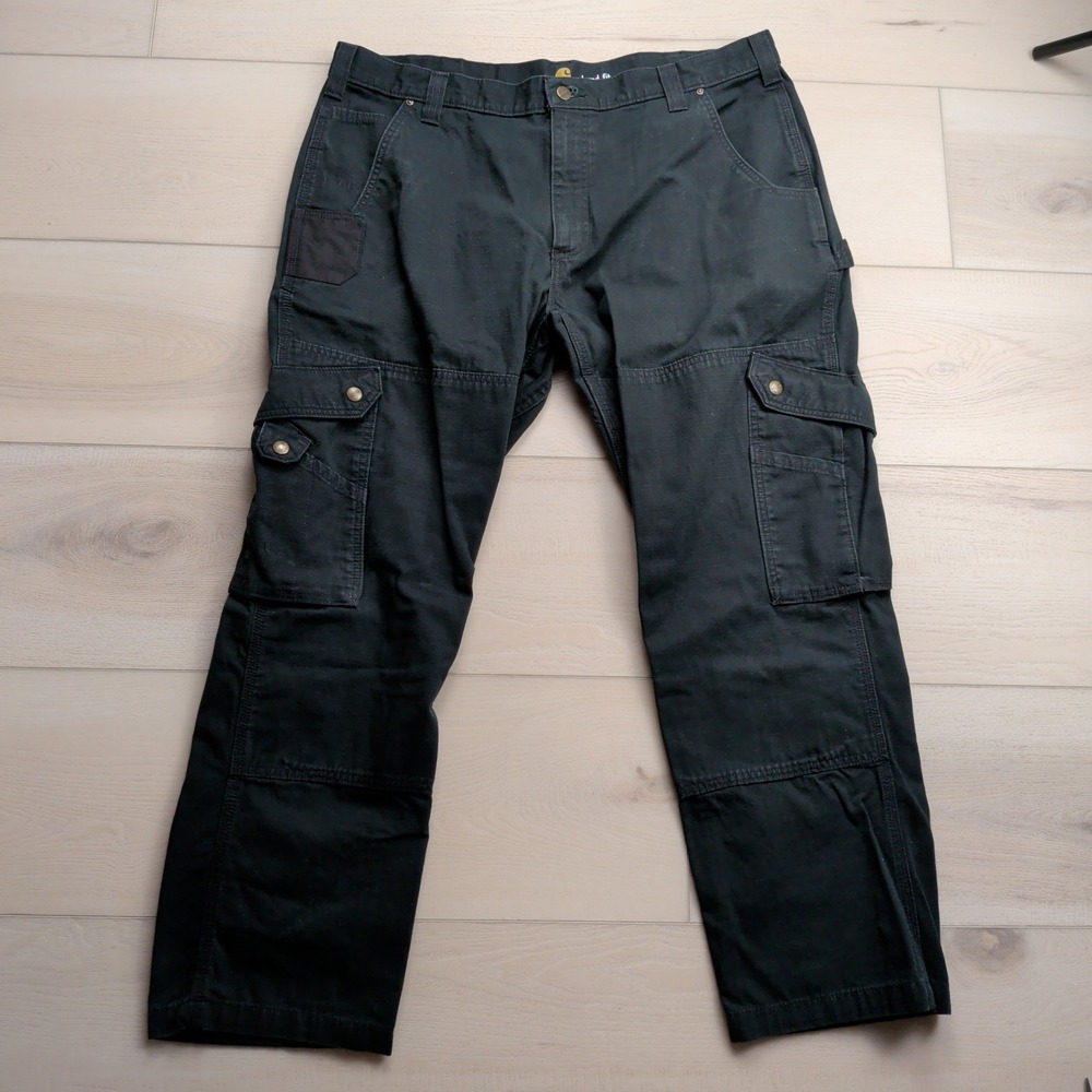 Carhartt Mens Relaxed Fit Ripstop Cargo Pants Mens 40x30 Double Knee B342-BLK